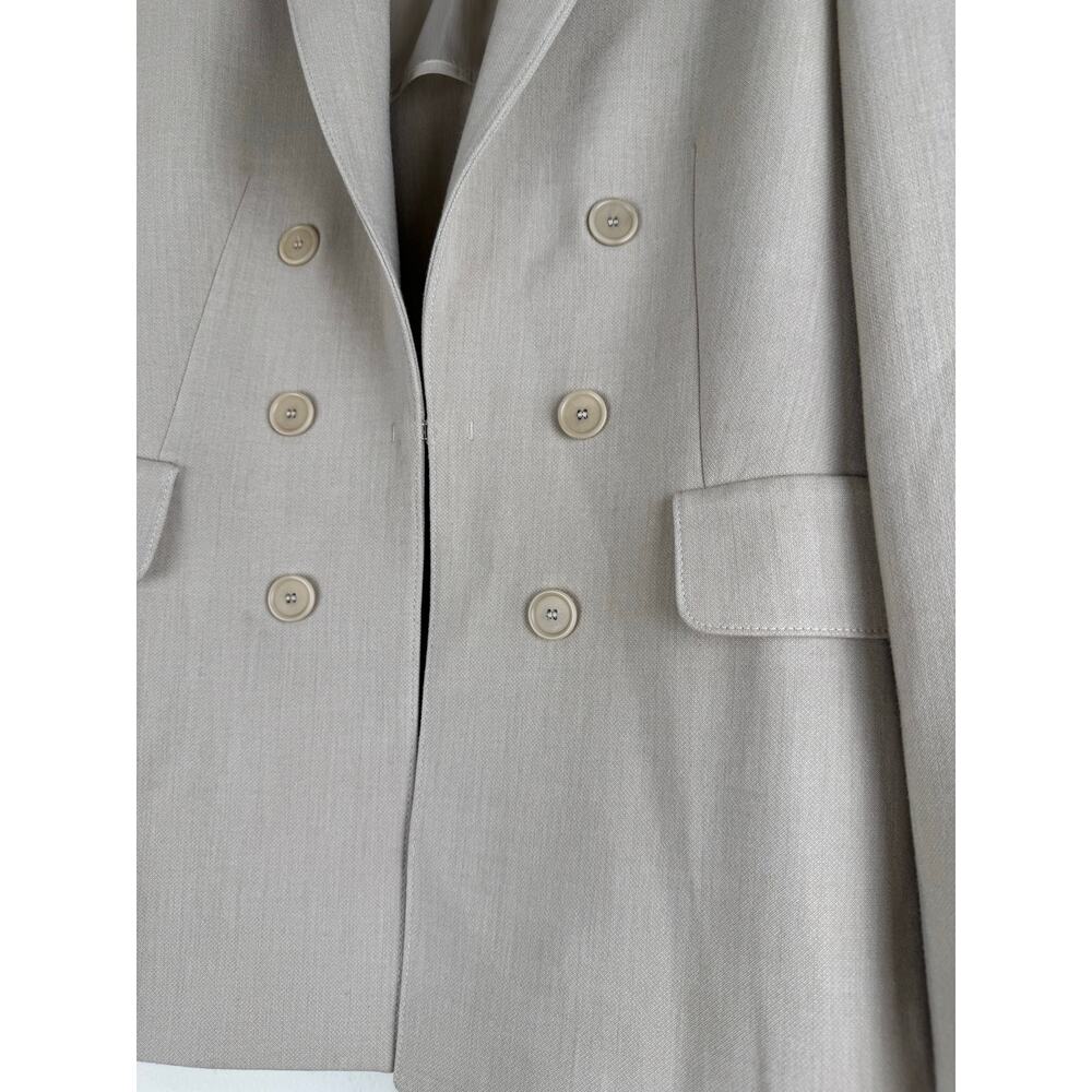 Akris Punto Double Breasted Tailored Blazer Beige Size 4 - Picture 7 of 15